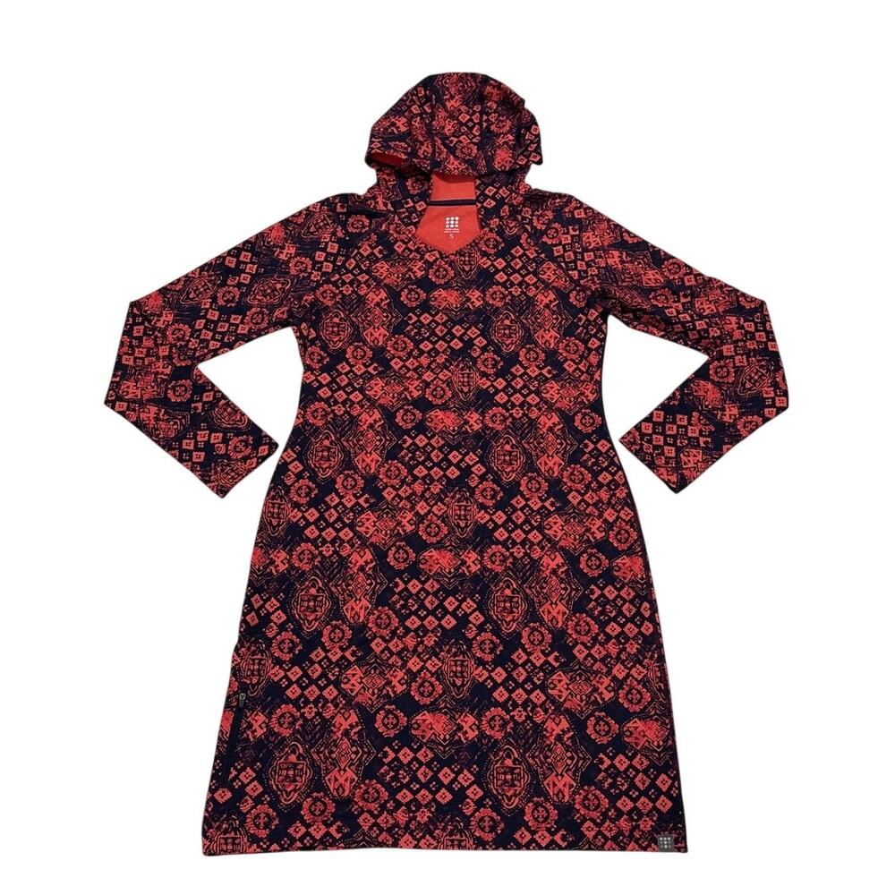 Title Nine Womens Small Mercury Hooded Long Sleeve Athletic Dress Abstract Print - Picture 2 of 10